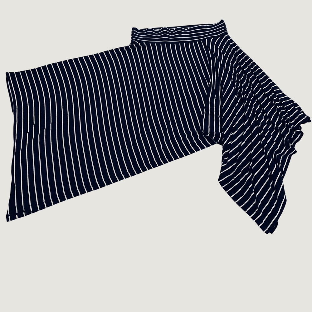Cabi Handkerchief Hem Skirt Women Size L Navy White Striped Asymmetrical Pull On - Picture 4 of 9